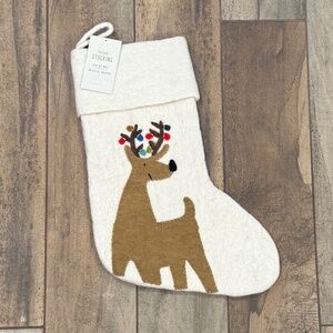 Felted "White Reindeer " Stocking - West Elm